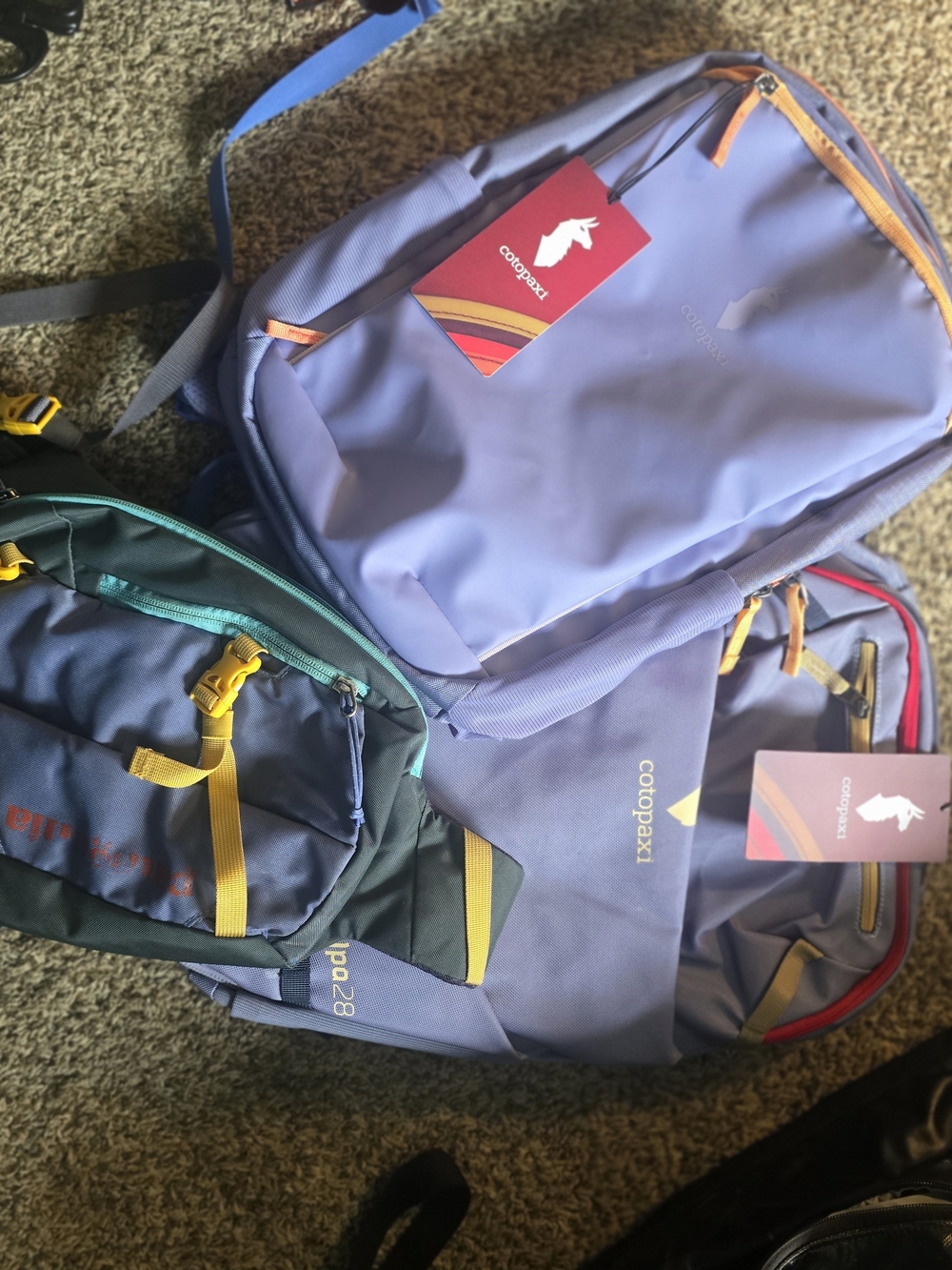 cotopaxi Lavender Travel Backpack with Allpa 28 Allpa 18 Mini Only No Atom 8